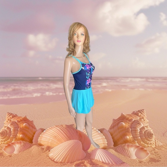 New ZeroXposur Double Strap Swimsuit with Skirt in Regular size 16.5 - Picture 2 of 16